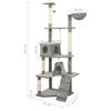 vidaXL Cat Tree with Sisal Scratching Posts Light Grey 191 cm