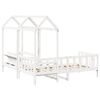 vidaXL Day Bed and Bench Set with Roof without Mattress White 90x190 cm Single