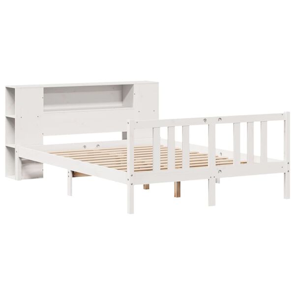 vidaXL Bookcase Bed without Mattress White 140x200cm Solid Wood Pine