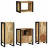 vidaXL Bathroom Furniture Set 4 pcs Brown and Black Solid Mango Wood