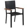 vidaXL 7 Piece Outdoor Dining Set Poly Rattan and Acacia Wood Black