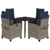 vidaXL 5 Piece Garden Dining Set with Cushions Grey Poly Rattan