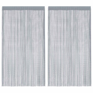 vidaXL String Curtains 2 pcs Light Grey 140x250 cm