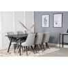 Venture Home Dining Chairs 2 pcs Velvet Deluxe Velvet Light Grey and Black