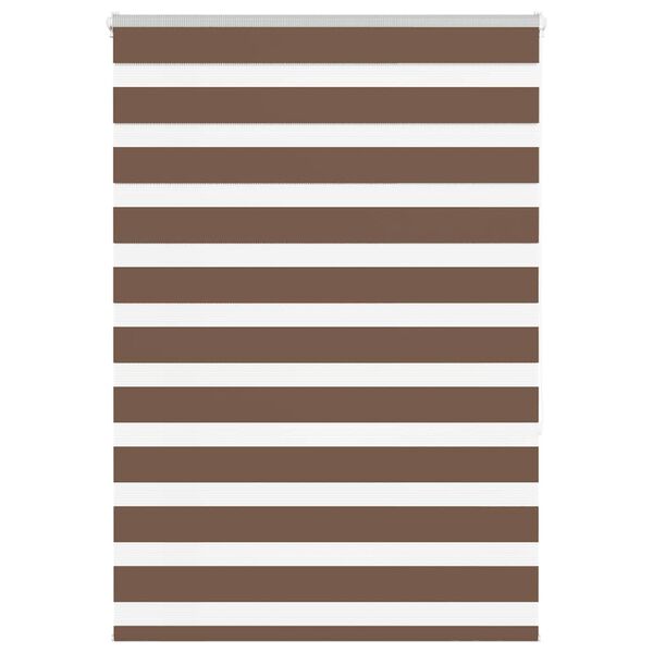 vidaXL Zebra Blind Brown 115x150 cm Fabric Width 110.9 cm Polyester