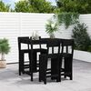 vidaXL 5 Piece Garden Bar Set Black Solid Wood Pine