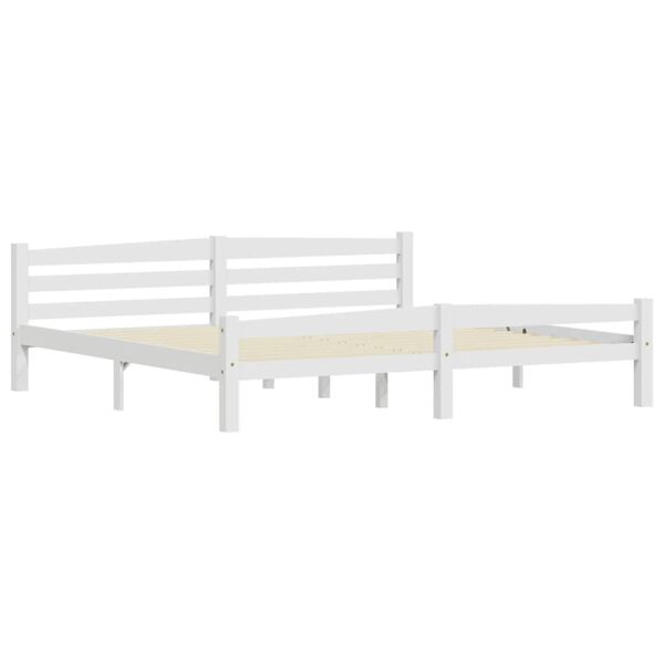 vidaXL Bed Frame without Mattress White Solid Wood Pine 200x200 cm