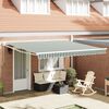 vidaXL Retractable Awning Green and white 400 x 300 cm Polyester