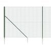 vidaXL Wire Mesh Fence with Spike Anchors Green 2.2x25 m
