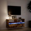 vidaXL TV Wall Cabinet with LED Lights Smoked Oak 100x31x45 cm