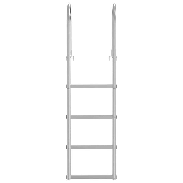 vidaXL 4-Step Dock Ladder Silver 45 &times;11.5 &times;162 cm Aluminum