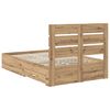 vidaXL Bed Frame with Drawer Artisan Oak 120 x 190 cm Engineered Wood