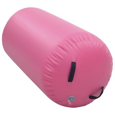 vidaXL Inflatable Gymnastic Roll with Pump 120x90 cm PVC Pink
