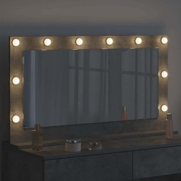 vidaXL Vanity Mirror with Mirror Concrete Grey 100 x 55 x 18 cm