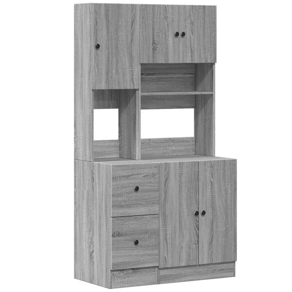 vidaXL Kitchen Cabinet Grey Sonoma 95x50x180 cm Engineered Wood