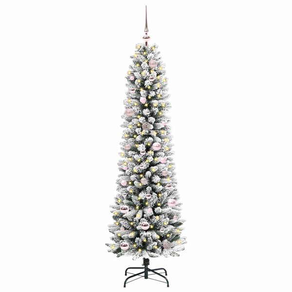 vidaXL Artificial Christmas Tree with 150 LEDs with Stand White 150 cm