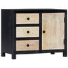 vidaXL Hand Carved Side Cabinet Grey 75x35x60 cm Solid Mango Wood