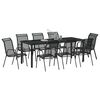 vidaXL Garden Dining Set 9 pcs Black Powder-Coated Steel