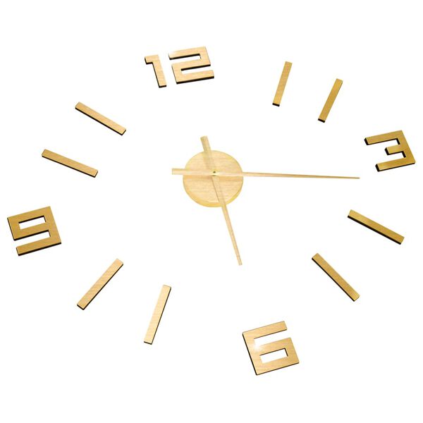 vidaXL 3D Wall Clock Modern Design Gold 100 cm XXL