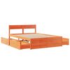 vidaXL Bed Frame without Mattress Wax Brown 135x190 cm Double Solid Wood Pine
