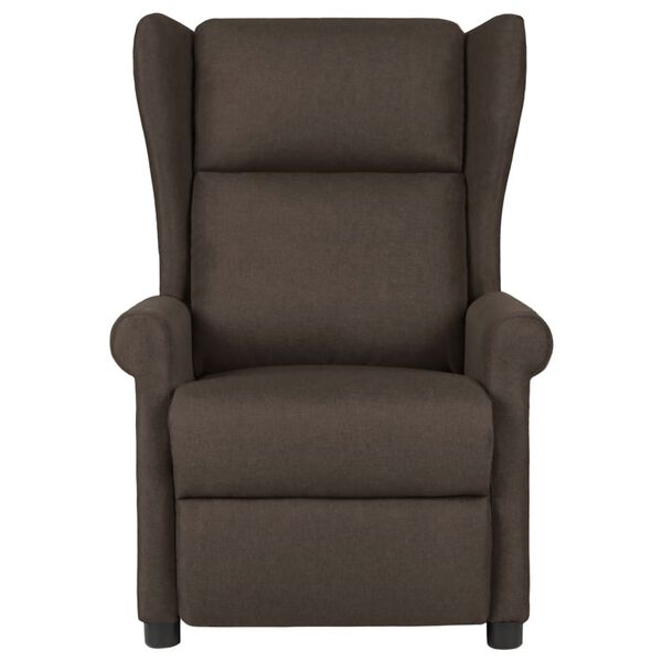 vidaXL Recliner Chair Dark Brown Fabric