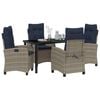 vidaXL Garden Dining Set with Cushion 5 pcs Grey Poly Rattan