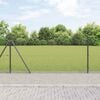 vidaXL Fence with Posts Grey 1 x 10 m Steel