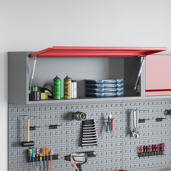 vidaXL Tool Cabinet Red and grey 100 x 25 x 35 cm Powder-coated steel