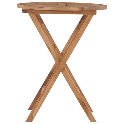 vidaXL Folding Garden Table 60 cm Solid Teak Wood