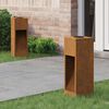 vidaXL Solar Led Pathway Light 2 pcs Corten Steel Corten Steel