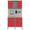vidaXL Work Cabinet Set with Drawer with Shelf with Storage 6 pcs Red