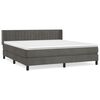 vidaXL Box Spring Bed with Mattress Dark Grey 160x200 cm Velvet