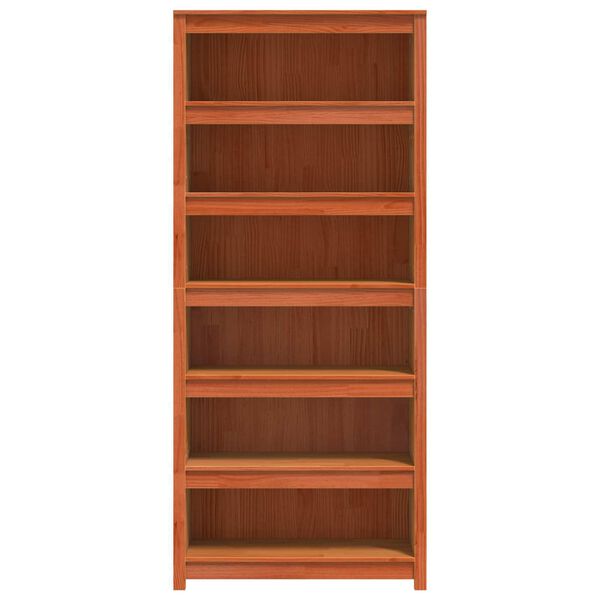 vidaXL Book Cabinet Wax Brown 80 x 35 x 183 cm Solid Pine Wood