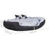 vidaXL Reversible & Washable Dog Cushion Grey and Black 150x120x25 cm