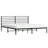 vidaXL Metal Bed Frame without Mattress with Headboard Black 200x200cm