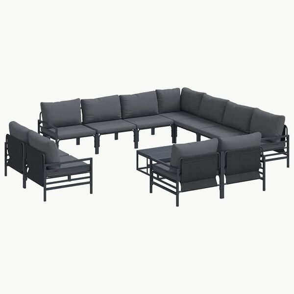 vidaXL Garden Sofa Set Anthracite Steel