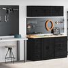 vidaXL Garage Cabinets 2 pcs Black Engineered Wood