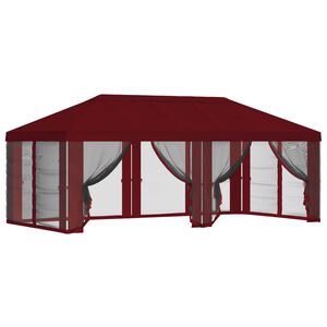 vidaXL Gazebo Cover with Sidewalls 6 x 3 m Burgundy Polyester 190