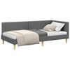 vidaXL Corner Bed Frame with Headboard Dark Grey 90 cm x 190 cm Velvet