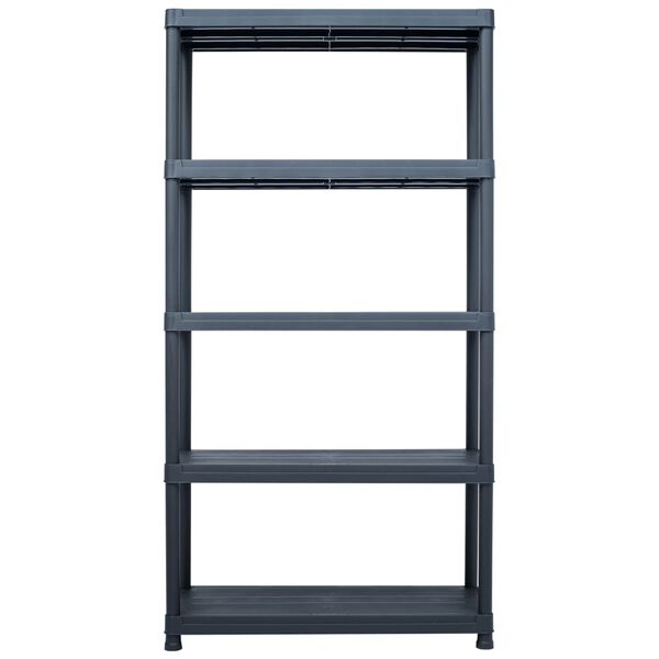 vidaXL Storage Shelf Rack Black 250 kg 80x40x180 cm Plastic