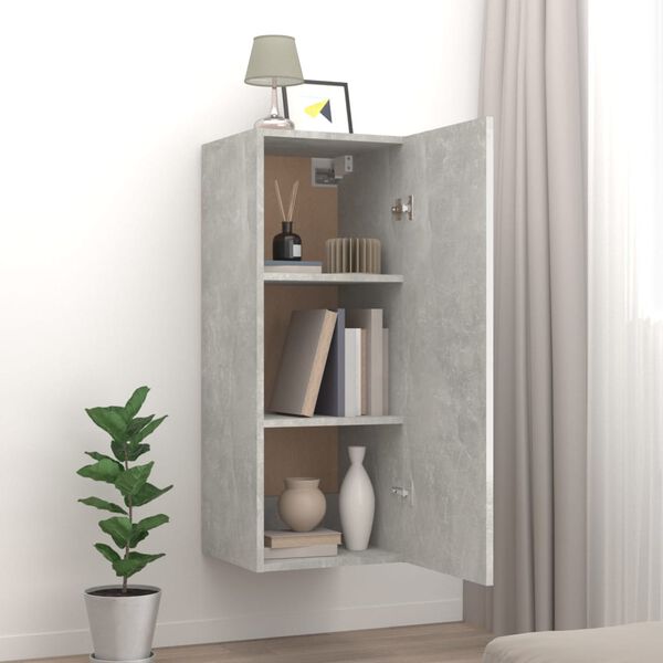 vidaXL Wall Cabinet Concrete Grey 34.5x34x90 cm Engineered Wood