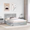 vidaXL Storage Bed Grey Sonoma 140 x 200 cm Engineered Wood