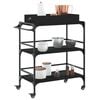 vidaXL Kitchen Trolley Black 81.5x41x92.5 cm Engineered Wood