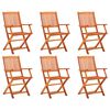 vidaXL Folding Chairs 6 pcs Solid Eucalyptus Wood
