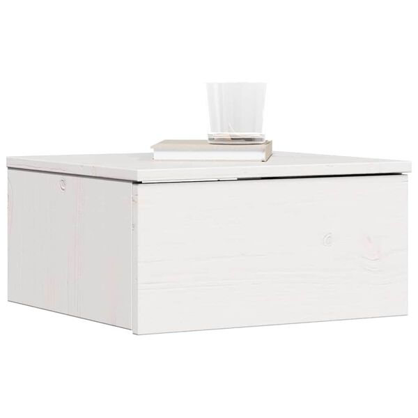 vidaXL Bedside Table White 37 x 35 x 18.5 cm Solid pine wood