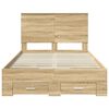 vidaXL Bed Frame with Drawer Sonoma Oak 120 x 200 cm Engineered Wood