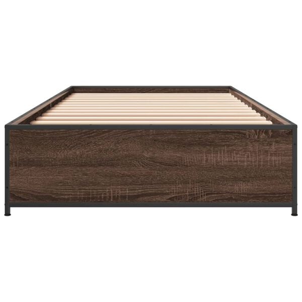 vidaXL Bed Frame without Mattress Brown Oak 90x190 cm Single