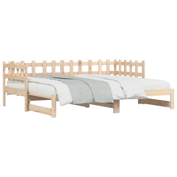 vidaXL Pull-out Day Bed without Mattress 2x(90x200) cm Solid Wood