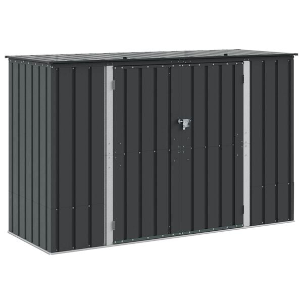vidaXL Garden Storage Box Black 214 x 82 x 132 cm Steel