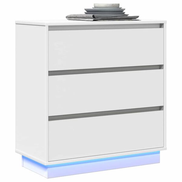 vidaXL Bedside Cabinet White 71 x 34.5 x 75 cm Engineered wood